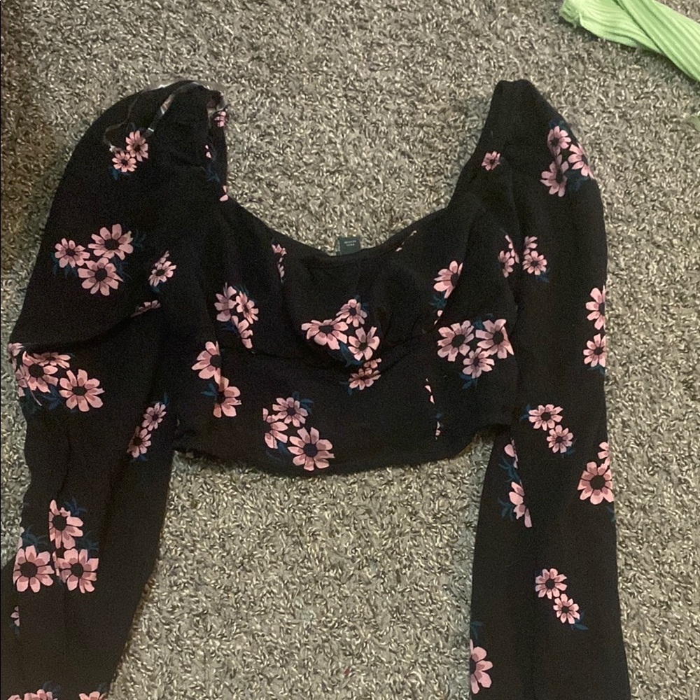 Wild Fable Black and Pink Blouse